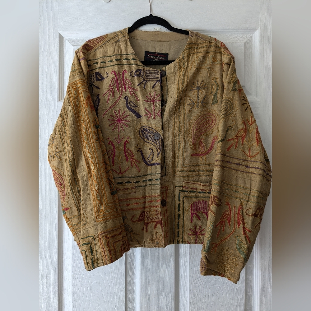 Sacred threads, lightweight, embroidered jacket
